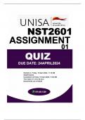 NST2601 ASSIGNMENT 01 QUIZ DUE 24APRIL 2024