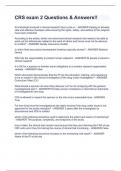 CRS exam 2 Questions & Answers&excl;&excl;