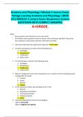 Anatomy and Physiology I Module 2 Lecture Exam&period; Portage Learning Anatomy and Physiology I &lpar;BIOD 151&rpar; MODULE 2 Lecture Exam Respiratory System&period; QUESTIONS WITH CORRECT ANSWERS&period; A&plus;GRADE&period;