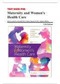 Test Bank For Maternity and Women's Health Care 12th Edition By Deitra Leonard Lowdermilk; Mary Catherine Cashion; Shannon E. Perry; Kathryn Rhodes Alden; Ellen Ols 9780323556293 Chapter 1-37 Complete Guide .