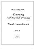 (WGU D225) NURS 3670 EMERGING PROFESSIONAL PRACTICE FINAL EXAM REVIEW Q & A 2024.