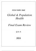 (WGU D224) NURS 3660 GLOBAL & POPULATION HEALTH FINAL EXAM REVIEW Q & A 2024