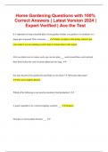 Home Gardening Questions with 100% Correct Answers | Latest Version 2024 | Expert Verified | Ace the Test