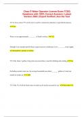Class D Water Operator License Exam TCEQ Questions with 100&percnt; Correct Answers &vert; Latest Version 2024 &vert; Expert Verified &vert; Ace the Test