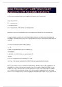 Drug Therapy for Heart Failure Exam Questions with Complete Solutions