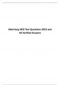 Med-Surg HESI Test Questions 2023 and All Verified Answers
