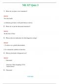 NR 327 Quiz 3  (Latest 2024 / 2025) Questions and Answers (Verified Answers)