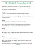 NR 328 Pediatric Pharmacology Quiz 2  (Latest 2024 / 2025) Questions and Answers (Verified Answers)