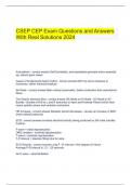   CSEP CEP Exam Questions and Answers With Real Solutions 2024