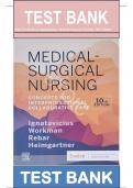 Test Bank Medical Surgical Nursing 10th Edition by Ignatavicius Workman (ALL CHAPTERS AVAILABLE!) ISBN:9780323612418 Complete Guide A+'
