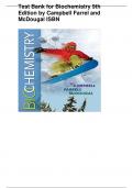 Test Bank for Biochemistry 9th  Edition by Campbell Farrel and  McDougal ISBN