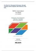 Test Bank for Managing Performance through  Training and Development&comma; 8th Edition By Alan  Saks