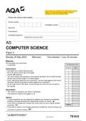 2023 AQA AS COMPUTER SCIENCE 7516/2 Paper 2 Question Paper & Mark scheme (Merged) June 2023 [VERIFIED]