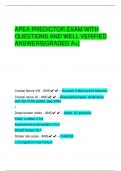 APEA PREDICTOR EXAM WITH  QUESTIONS AND WELL VERIFIED  ANSWERS[GRADED A+]