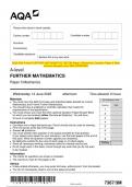 2023 AQA A-level FURTHER MATHEMATICS 7367/3M Paper 3 Mechanics Question Paper & Mark scheme (Merged) June 2023 [VERIFIED]