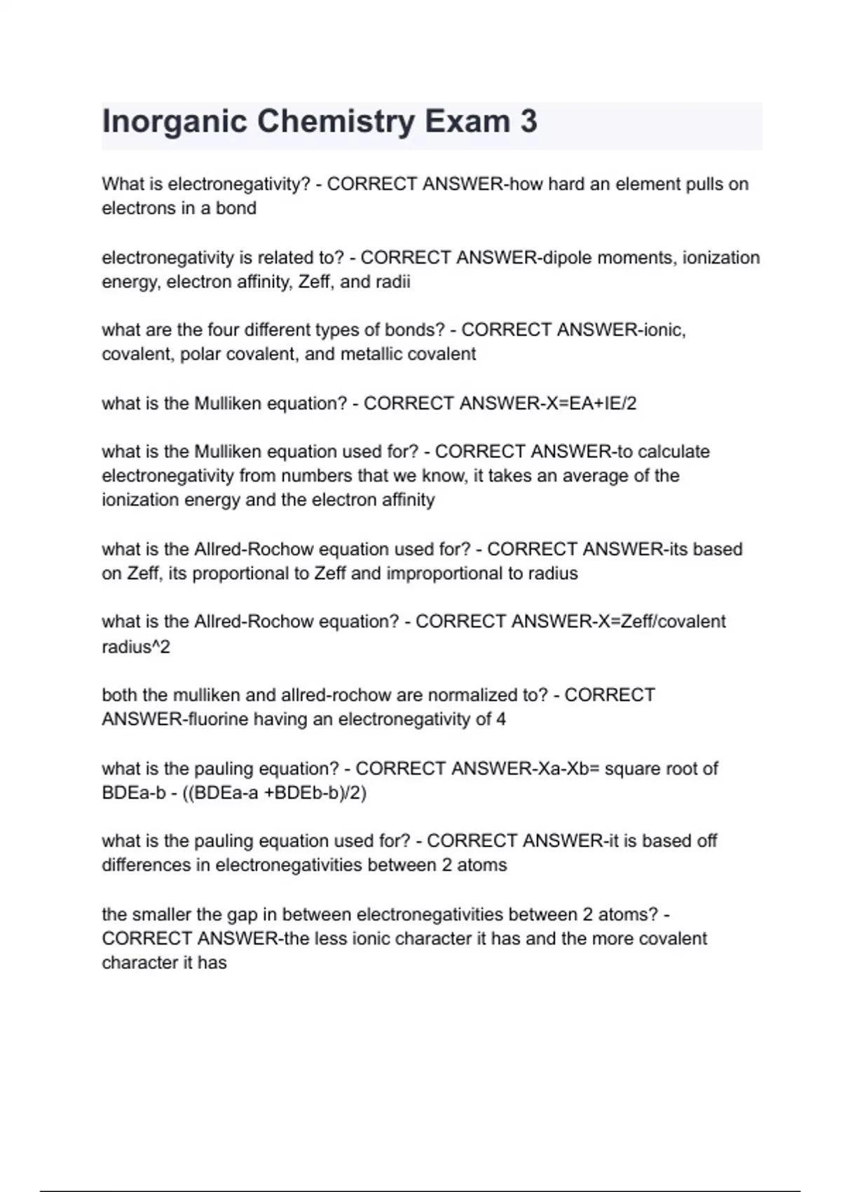 ACS INORGANIC CHEMISTRY EXAM PRACTICE QUESTIONS visual data 5