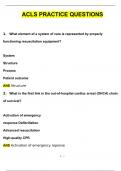 ACLS Practice Questions and Answers Latest (2024 / 2025) (Verified Answers by Expert)