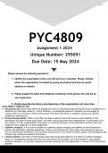 PYC4809 Assignment 1 (VOLUNTEER ANSWERS) 2024 - DISTINCTION GUARANTEED