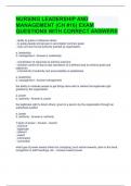 NURSING LEADERSHIP AND MANAGEMENT (CH #16) EXAM QUESTIONS WITH CORRECT ANSWERS