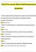 ACLS Precourse Work & Self-Assessment Exam Questions and Answers Latest (2024 / 2025) (Verified Answers by Expert)