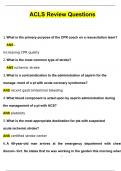 ACLS Review Exam Questions and Answers Latest &lpar;2024 &sol; 2025&rpar; &lpar;Verified Answers by Expert&rpar;