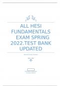 ALL HESI FUNDAMENTALS EXAM SPRING 2022.TEST BANK UPDATED