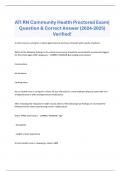 ATI RN Community Health Proctored Exam|  Question & Correct Answer (2024-2025)  Verified!