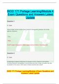 BIOD 171 Portage Learning&sol;Module 4  Exam Questions and Answers Latest  Update