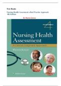 Test Bank- Nursing Health Assessment a Best Practice Approach 4th Edition ( Sharon Jensen,2022)Chapter 1-30 ||All chapters ||latest edition 2024