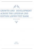 GROWTH AND DEVELOPMENT  ACROSS THE LIFESPAN 2ND  EDITION LEIFER TEST BANK