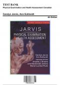 Test Bank: Physical Examination and Health Assessment Canadian 4th Edition Ed. by Jarvis - Ch. 1-31 with Rationales