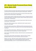 ATI - Mental Health Proctored Exam Study Guide Q&As 2024