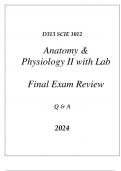 (WGU D313) SCIE 1012 ANATOMY & PHYSIOLOGY II WITH LAB FINAL EXAM REVIEW Q & A 2024