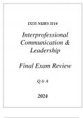 (WGU D235) NURS 3114 INTERPROFESSIONAL COMMUNICATION & LEADERSHIP FINAL EXAM