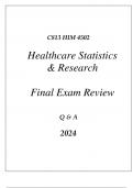(WGU C813) HIM 4502 HEALTHCARE STATISTICS & RESEARCH FINAL EXAM REVIEW Q & A 2024