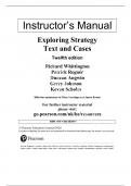 Solution Manual for Exploring Strategy Text And Cases 12th Edition Gerry Johnson&comma; Richard Whittington