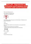 CPPS 303 - Reproduction 4 Fertilization and Pregnancy Exam Questions with Correct Answers