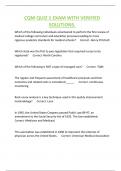 CQM QUIZ 1 EXAM WITH VERIFIED  SOLUTIONS&period;