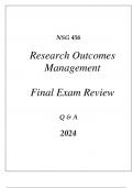 &lpar;UOP&rpar; NSG 456 RESEARCH OUTCOMES MANAGEMENT COMPREHENSIVE FINAL EXAM REVIEW Q & A 2024&period;pdf