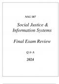 &lpar;UOP&rpar; NSG 507 SOCIAL JUSTICE & INFORMATION SYSTEMS COMPREHENSIVE FINAL EXAM REVIEW