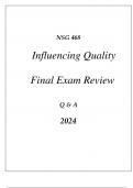 &lpar;UOP&rpar; NSG 468 INFLUENCING QUALITY IN HEALTHCARE COMPREHENSIVE FINAL EXAM REVIEW Q & A 2024&period;pdf