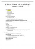 AS&period;200&period;101 FOUNDATIONS OF PSYCHOLOGY EXAM Q & A 2024&period;