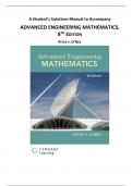 ADVANCED ENGINEERING MATHEMATICS, 8 TH EDITION PETER V. O’NEIL| Student’s Solutions Manual