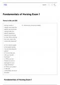 Fundamentals of Nursing Exam 1