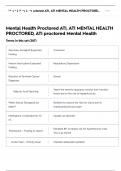Mental Health Proctored ATI, ATI MENTAL HEALTH PROCTORED, ATI proctored Mental Health