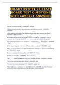 MILADY ESTHETICS STATE BOARD TEST QUESTIONS WITH CORRECT ANSWERS
