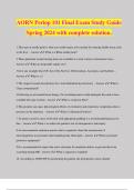 AORN Periop 101 Final Exam Study Guide Spring 2024 with complete solution