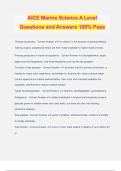 AICE Marine Science A Level Questions and Answers 100% Pass