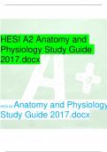 HESI A2 Anatomy and Physiology Study Guide 2017.docx