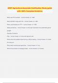 AEST Agriculture Associate Certification Study guide with 100&percnt; Complete Solutions